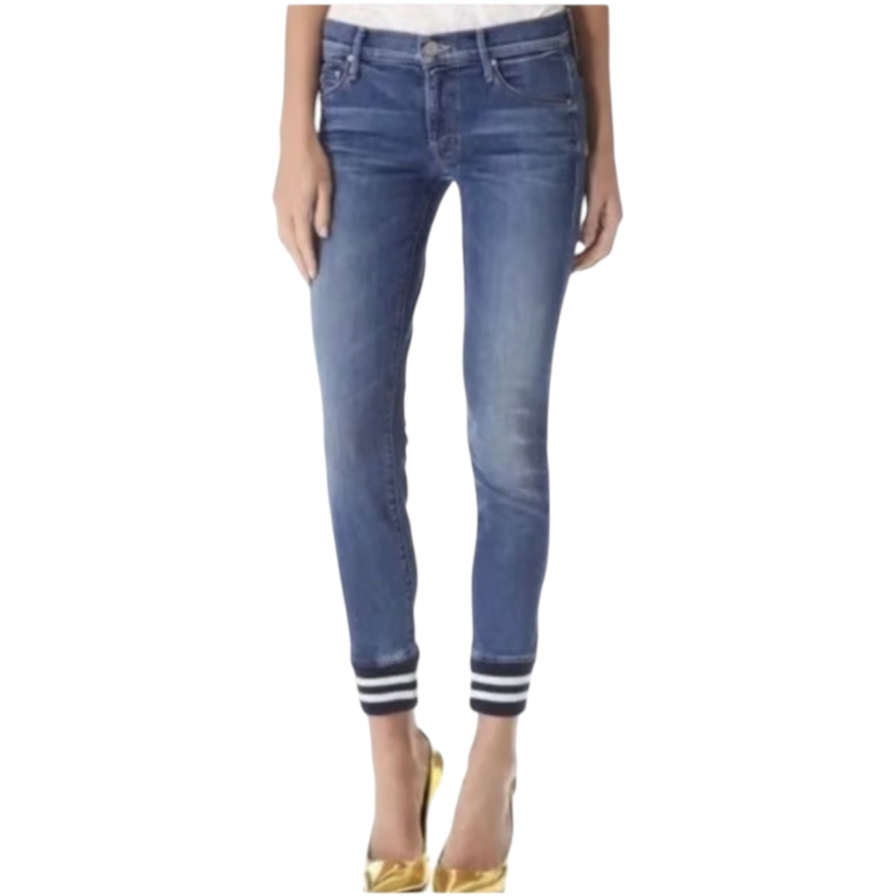 MOTHER The Trainer - The Famous Heroine Skinny Denim Cuffed Jeans Sz 27